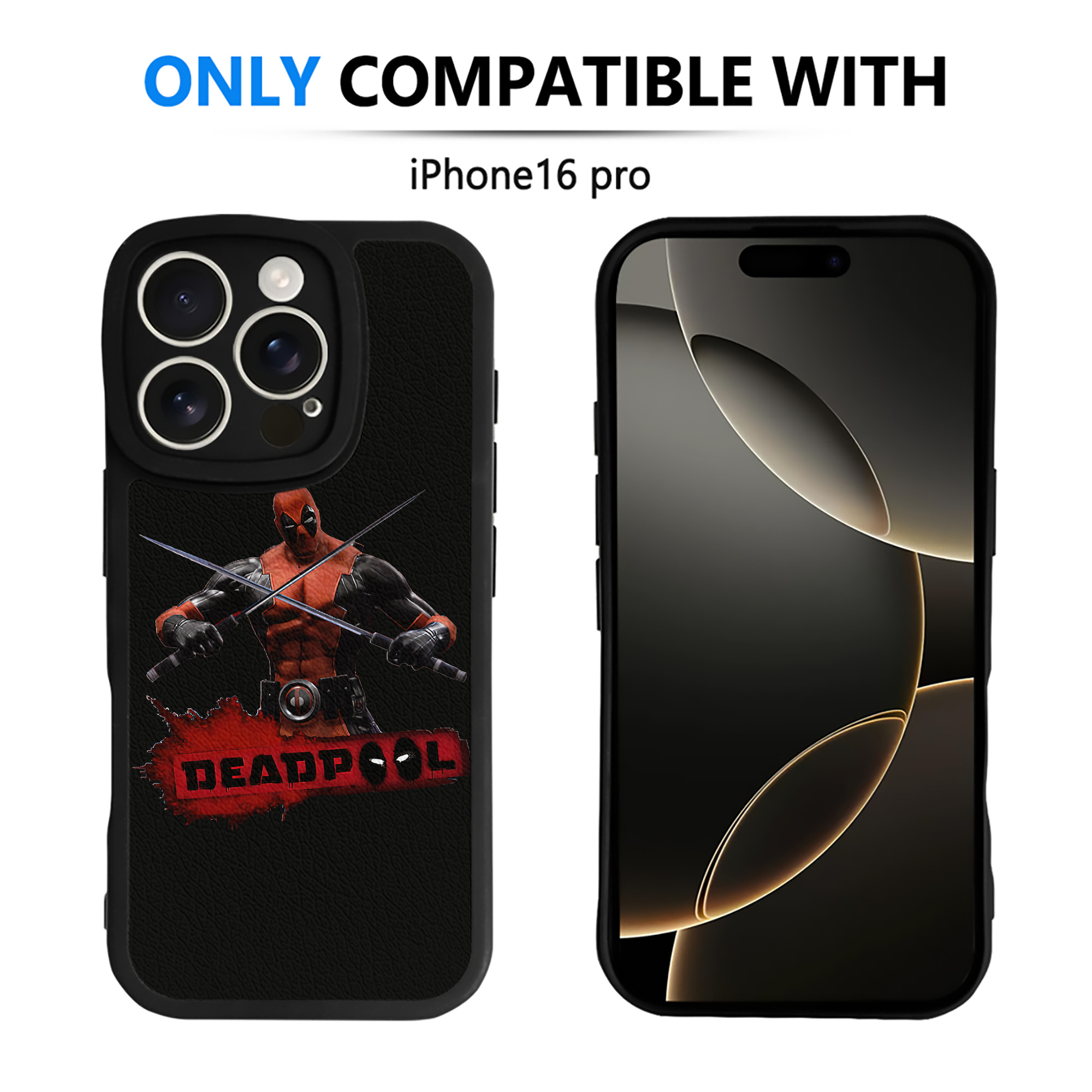 （画像用） Deadpool デッドプール 【iPhone 16シリーズ対応】シリコンスマホケース（レザー調） 材質：シリコン